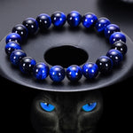 bracelet de perles oeil de tigre bleu