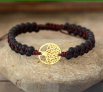 Bracelets - Bracelet Arbre De Vie Bracelet Onyx Mat , Africain Tressé, Bracelet Porte-bonheur