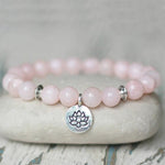 Bracelet Quartz rose Fleur de lotus