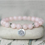 Bracelet Quartz rose Fleur de lotus